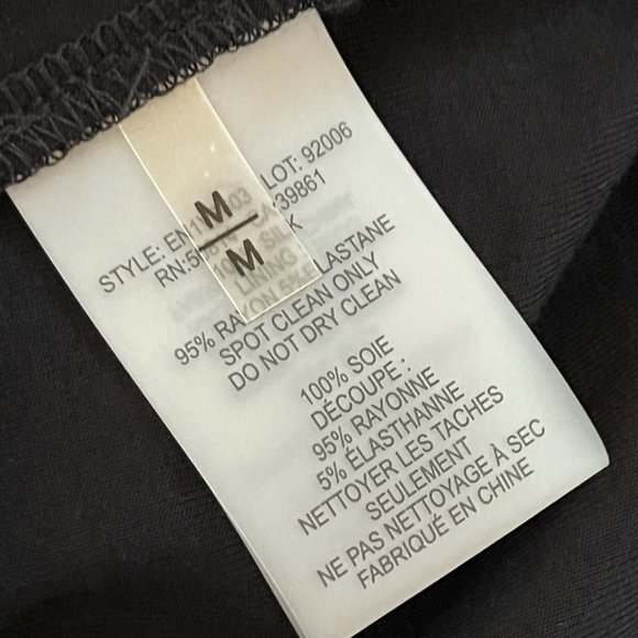 Elie Tahari Sleeveless Black Shift Dress Metal Ring Circles Sz M Silk Short - Picture 9 of 9